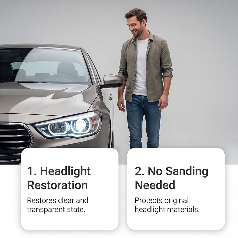 ⏳LAST DAY - Buy 2 Get 1 Free!!✨Professional Headlight Cleaner and Restorer Kit