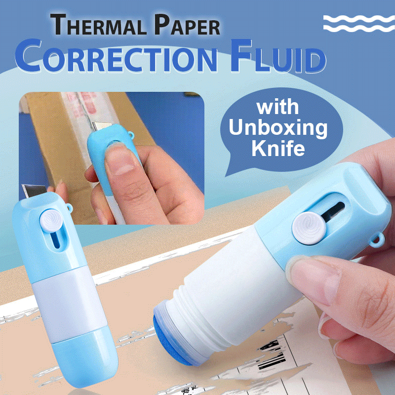 🎉 2026 Sale — Over 26800 Sold! 📢2-in-1 Thermal Paper Privacy Correction Fluid with Box Cutter｜Information Blotting Security Tool ✨