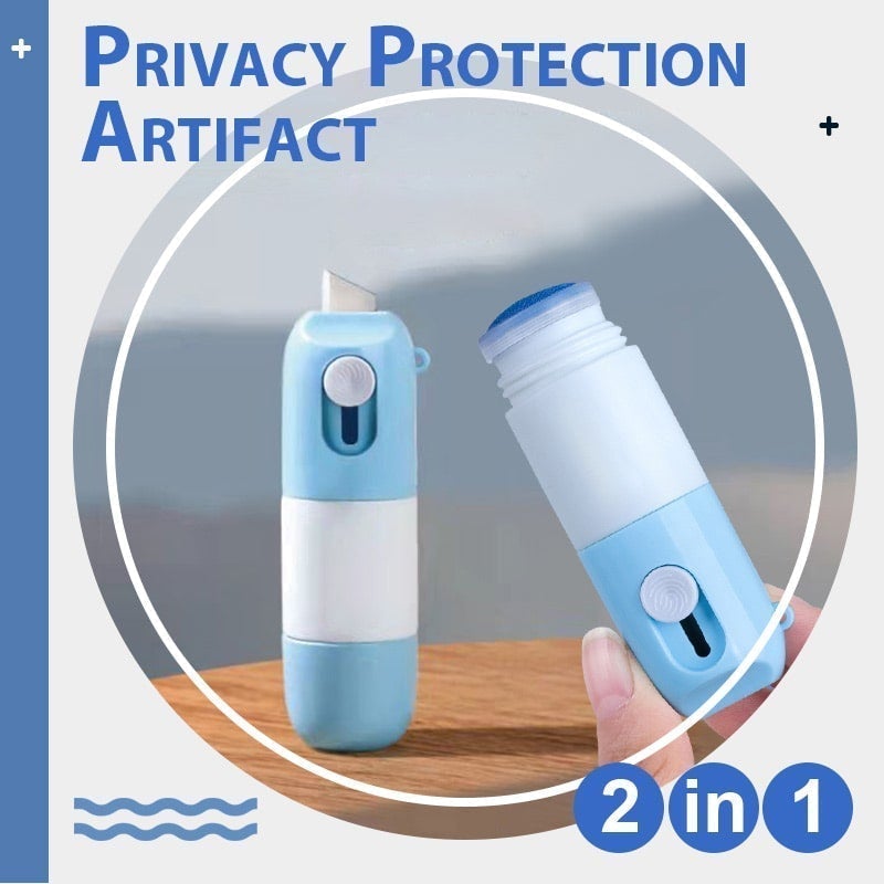 🎉 2026 Sale — Over 26800 Sold! 📢2-in-1 Thermal Paper Privacy Correction Fluid with Box Cutter｜Information Blotting Security Tool ✨