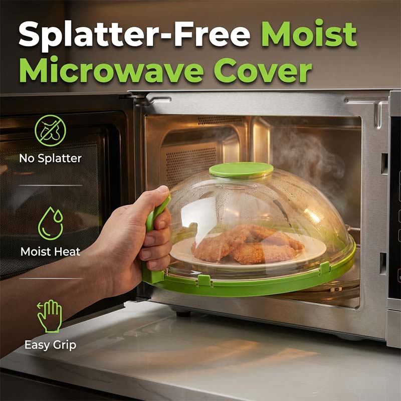 Splatter Cover with Water Reservoir – Easy Cleaning