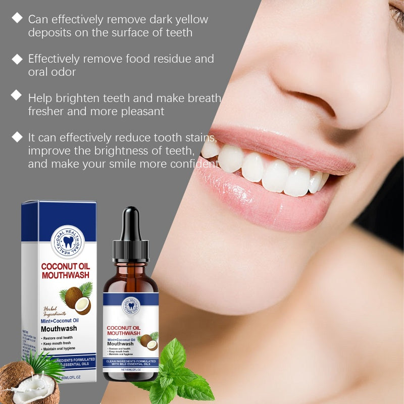 🔥BUY 2 GET 1 FREE🦷👍HOT SALE - Natural Coconut & Mint Oil Mouthwash Concentrate