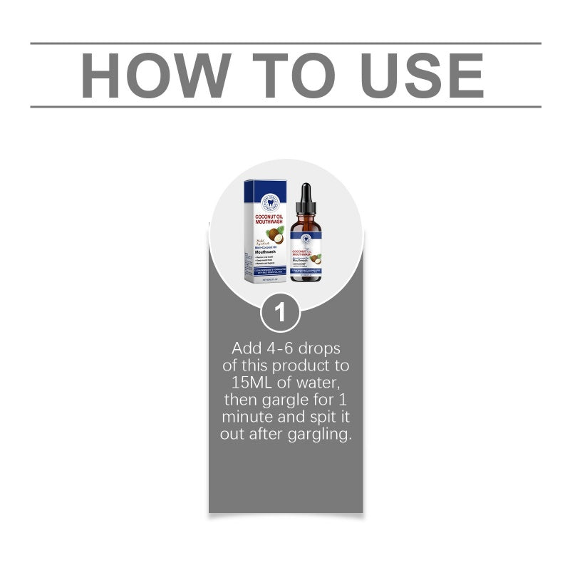 🔥BUY 2 GET 1 FREE🦷👍HOT SALE - Natural Coconut & Mint Oil Mouthwash Concentrate