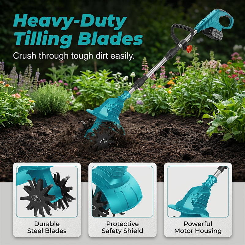 Cordless Electric Garden Tiller & Cultivator