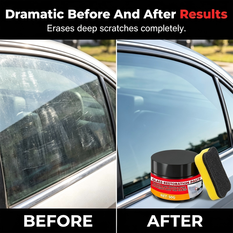 Car Glass Scratch Repair Paste with Sponge