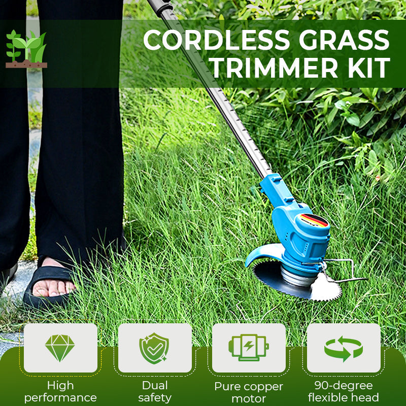 🌿 LIMITED-TIME 50% OFF! 💥 Multifunction Cordless Grass Trimmer Kit – Replaceable Blades, Adjustable Length, Flexible Head ✨