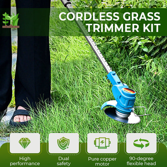🌿 LIMITED-TIME 50% OFF! 💥 Multifunction Cordless Grass Trimmer Kit – Replaceable Blades, Adjustable Length, Flexible Head ✨