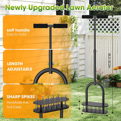 🔥 Heavy-Duty Manual Lawn Coring Aerator