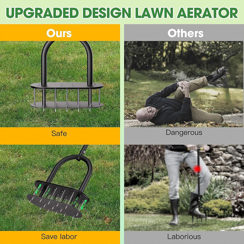 🔥 Heavy-Duty Manual Lawn Coring Aerator