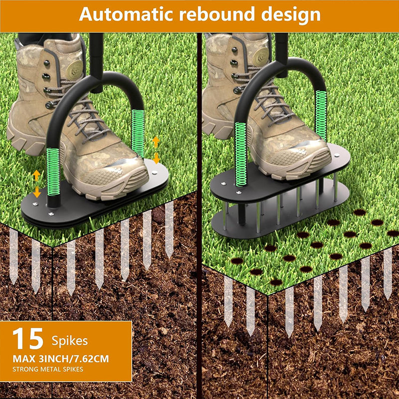 🔥 Heavy-Duty Manual Lawn Coring Aerator