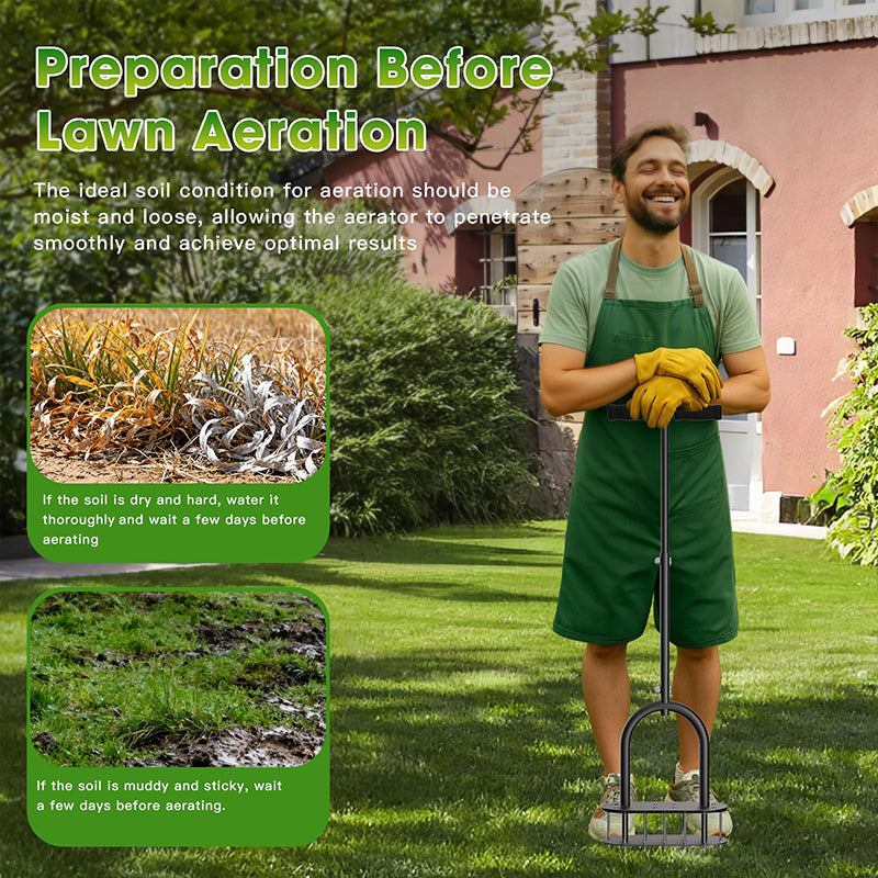 🔥 Heavy-Duty Manual Lawn Coring Aerator