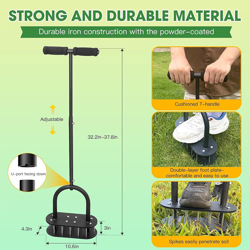 🔥 Heavy-Duty Manual Lawn Coring Aerator
