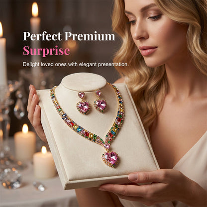 💎 49% OFF! ✨ Sparkling Heart Jewelry Set – Necklace & Earrings, Elegant, Lightweight 💖