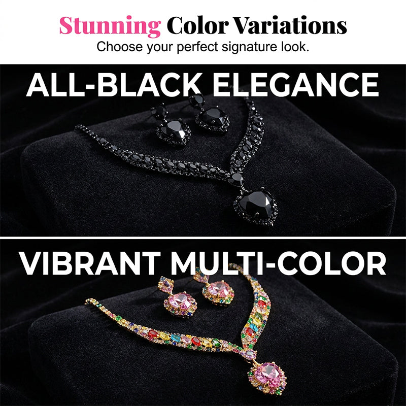 💎 49% OFF! ✨ Sparkling Heart Jewelry Set – Necklace & Earrings, Elegant, Lightweight 💖