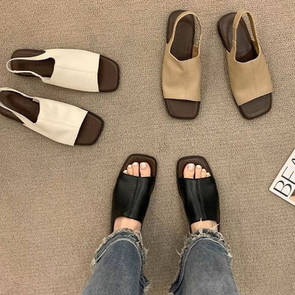 👡 50% OFF NOW ! 💐 Women's Retro Square Toe Slingback Sandals – Stylish Retro Look, Comfort Fit & Trendy Daily Footwear ✨