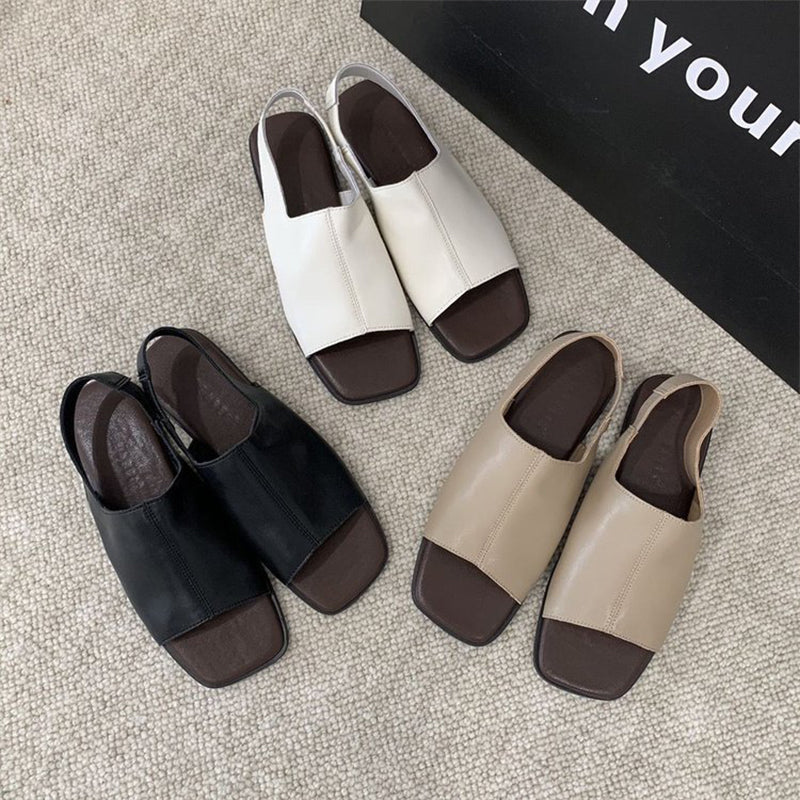 👡 50% OFF NOW ! 💐 Women's Retro Square Toe Slingback Sandals – Stylish Retro Look, Comfort Fit & Trendy Daily Footwear ✨