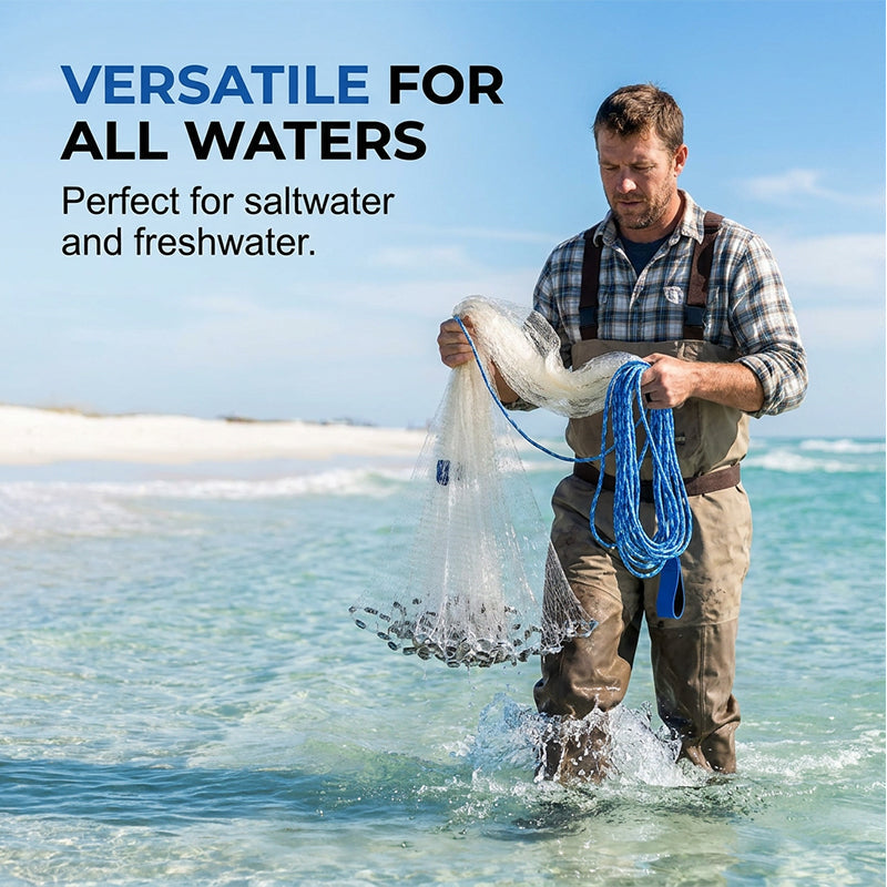 ⏳Time-Limited Special⏰Easy-Throw Cast Net – Heavy-Duty Mesh, Rapid Sinking & Versatile – For Freshwater & Saltwater 🐟