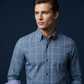 Men's Modern Fit Windowpane Shirt