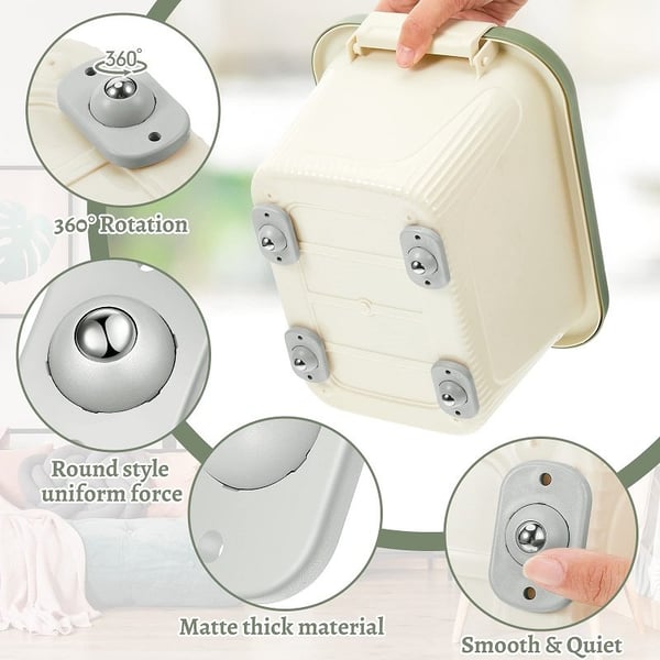 🛋️50% OFF NOW! Universal Stainless Steel Ball Caster Wheels‑Self‑Adhesive Mini Furniture Moving Casters, 360‑Degree Rotation Sticky Roller for Storage Boxes, Nightstands, Trash Cans & Flower Pots