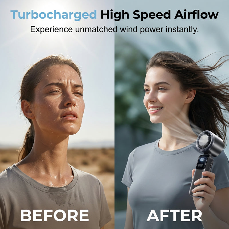Portable High-Speed Handheld Fan with Ice Cooler