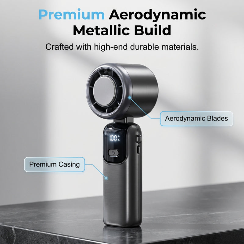 Portable High-Speed Handheld Fan with Ice Cooler