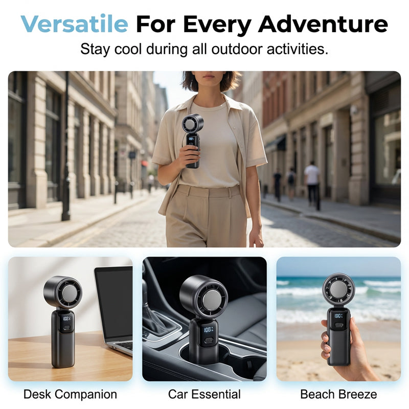 Portable High-Speed Handheld Fan with Ice Cooler