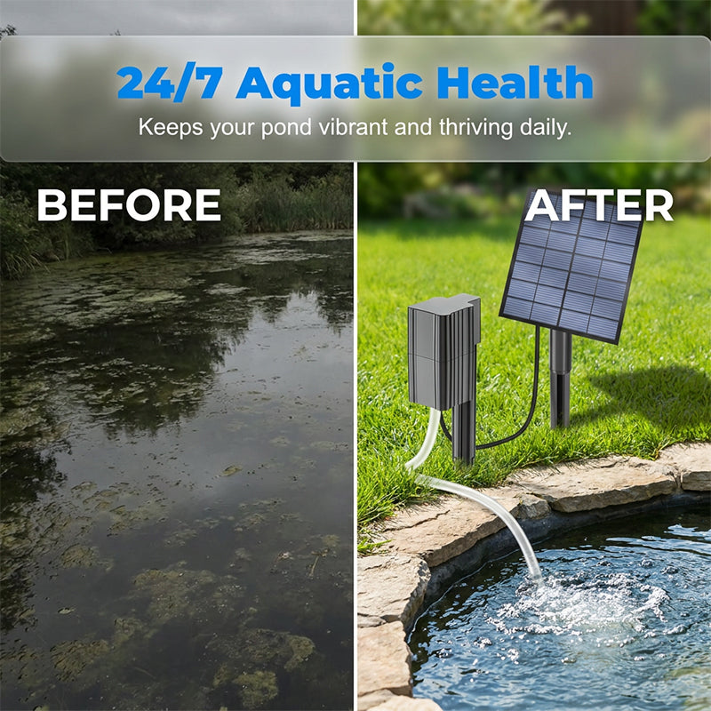 📢📢70% OFF !! ⏰Solar Pond Aerator with Air Pump