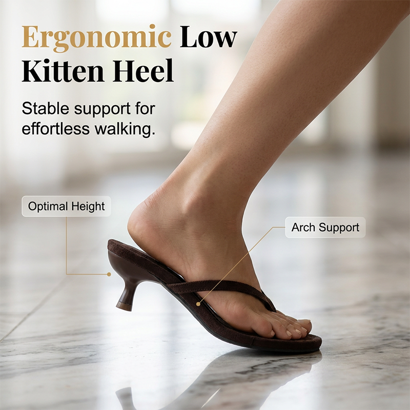 Elegant Suede Kitten Heel Sandals