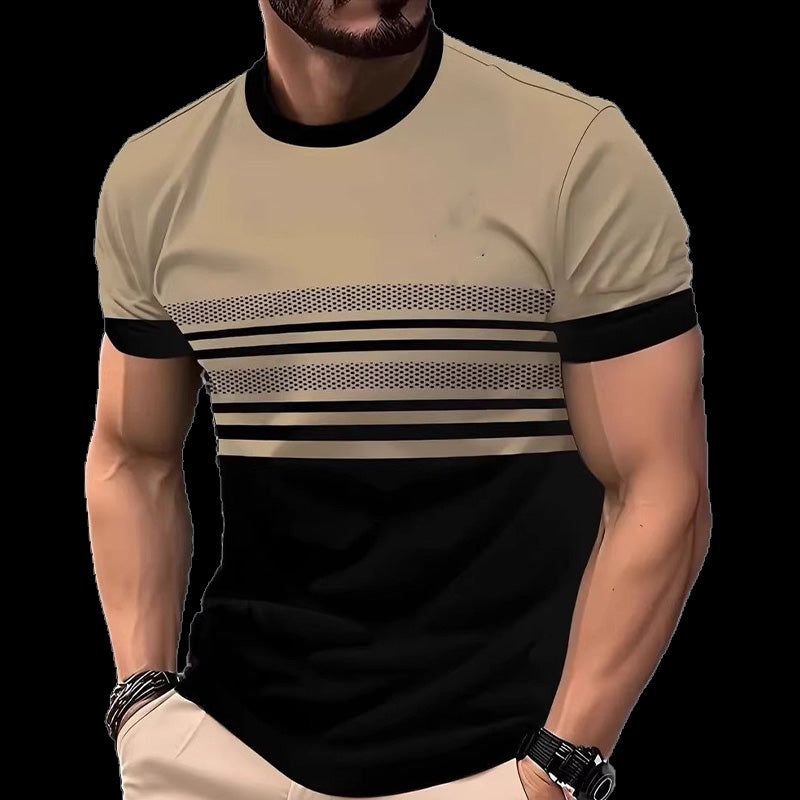 Men's Modern Graphic Print Crew Neck T-Shirt
