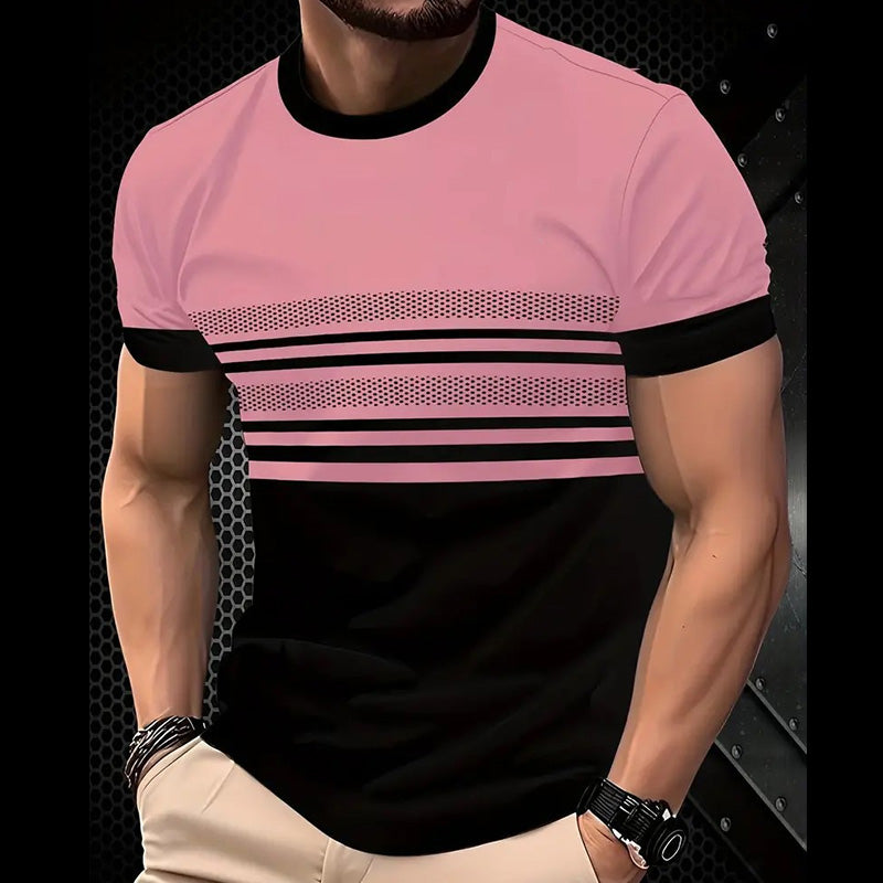 Men's Modern Graphic Print Crew Neck T-Shirt