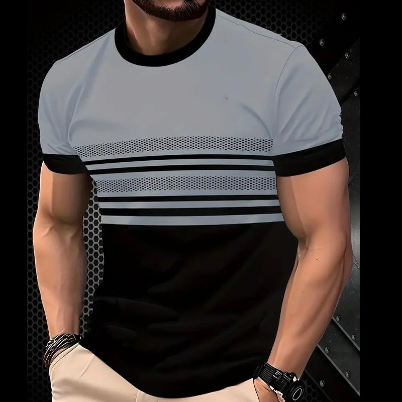 Men's Modern Graphic Print Crew Neck T-Shirt