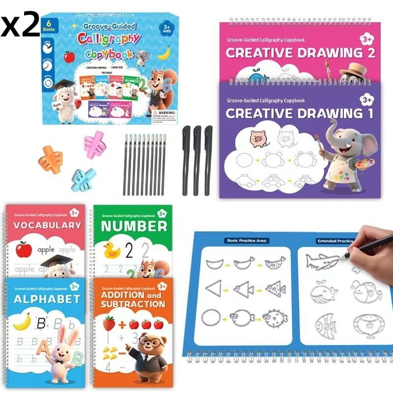 Reusable Groove Calligraphy Copybook for Kids