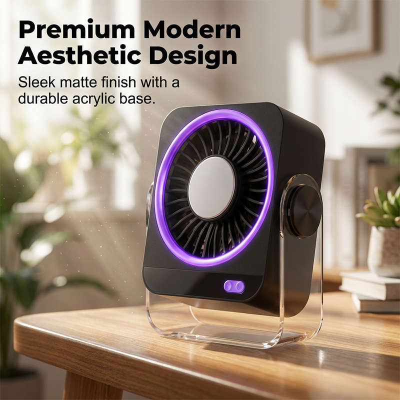 Portable Desk & Wall Fan with LED Display
