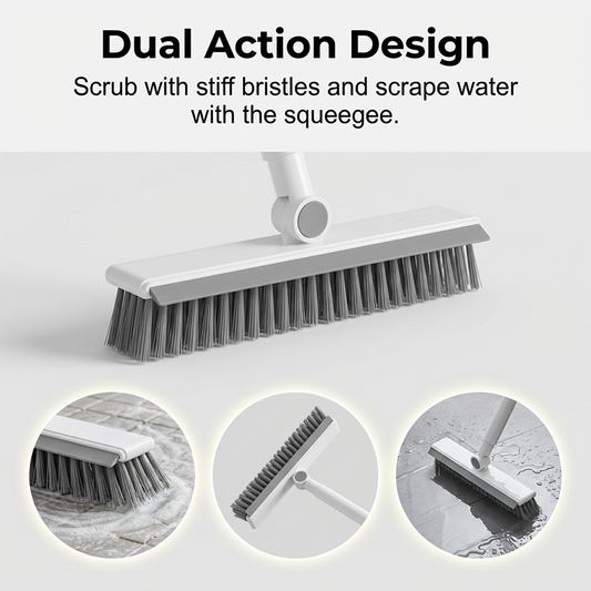 🔥50% OFF!🔥 2-in-1 Grout & Corner Scrubber Brush with Squeegee