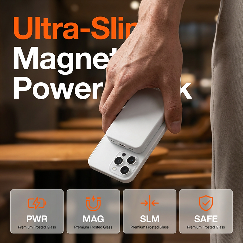 3-in-1 Magnetic Wireless Power Bank with Dual Cables