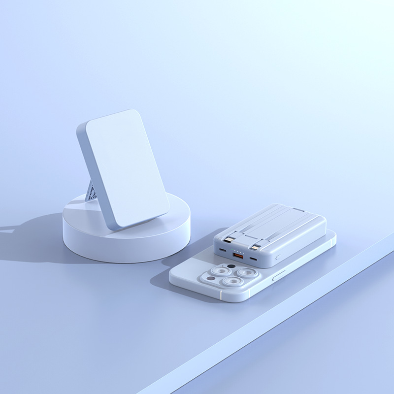 3-in-1 Magnetic Wireless Power Bank with Dual Cables