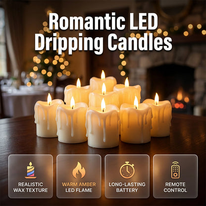 Romantic LED Flameless Dripping Light Candles