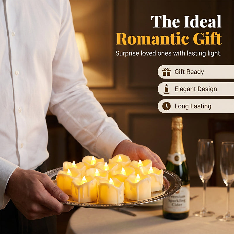 Romantic LED Flameless Dripping Light Candles