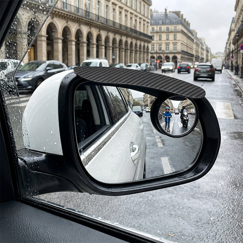 Adjustable Blind Spot Mirrors with Rain Visor