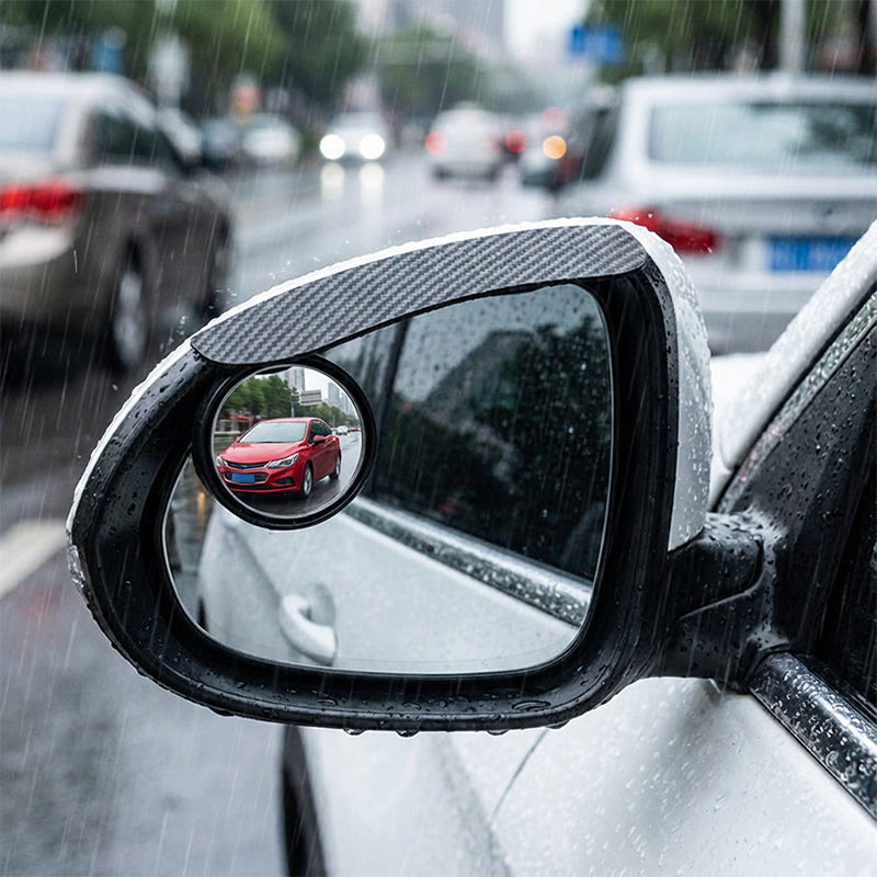 Adjustable Blind Spot Mirrors with Rain Visor