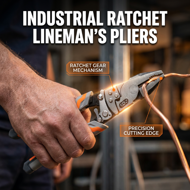 🔧50% OFF NOW! Industrial Ratchet Lineman's Pliers – Multi-functional Wire Stripper Cutter with Ratchet Gear, Heavy-Duty Hardened Steel Pliers for Electrical Work & Home Repair