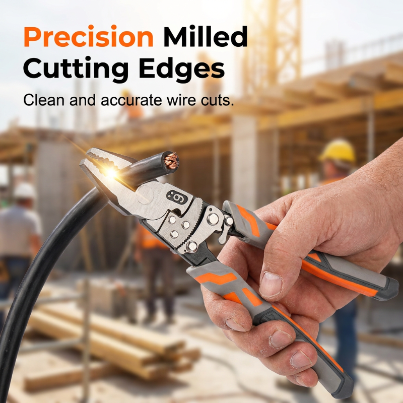 🔧50% OFF NOW! Industrial Ratchet Lineman's Pliers – Multi-functional Wire Stripper Cutter with Ratchet Gear, Heavy-Duty Hardened Steel Pliers for Electrical Work & Home Repair