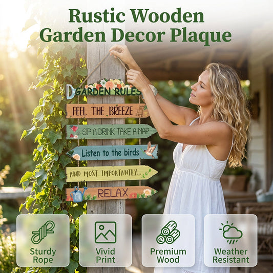 ⏳Limited-time 50% off⏰Rustic Wooden Garden Hanging Sign Wall Decor Plaque🏡🪧
