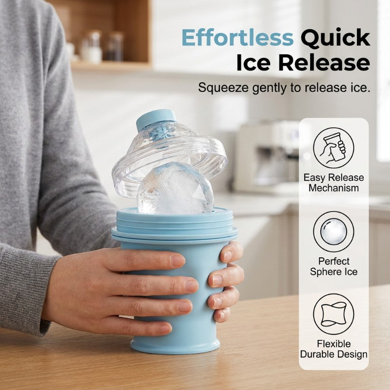 2-in-1 Collapsible Ice Ball Maker Cup