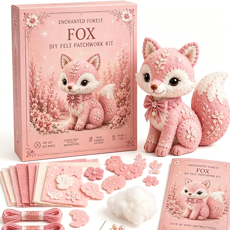 🎀49% OFF🎁Pink Enchanted Forest DIY Felt Patchwork Kit