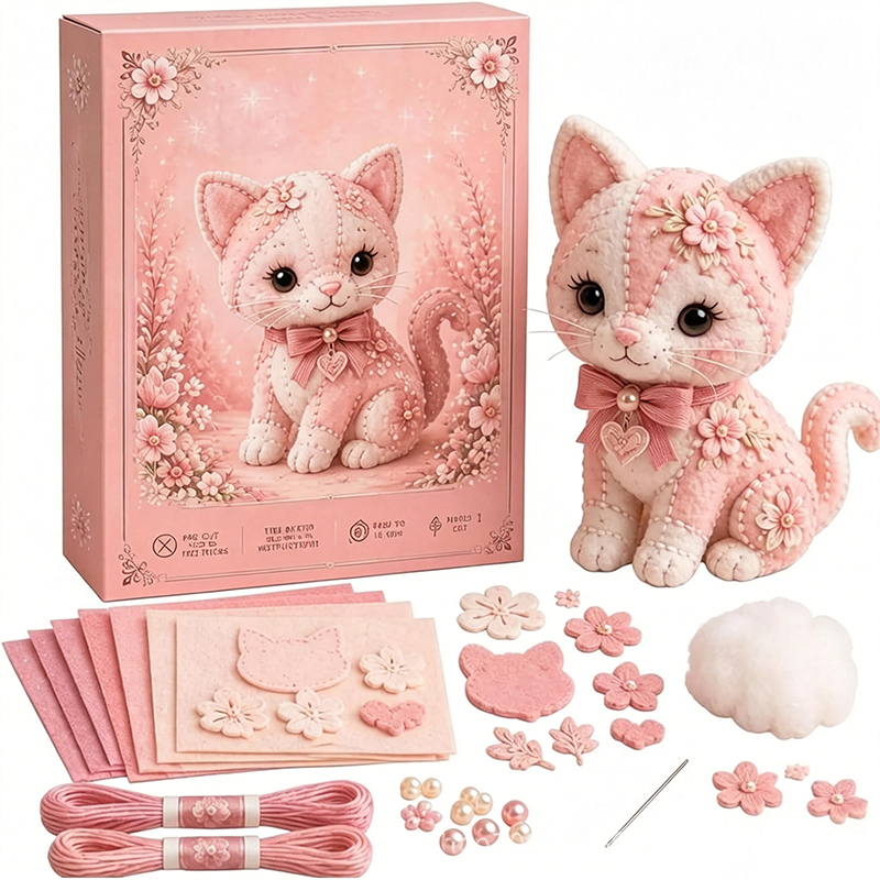 🎀49% OFF🎁Pink Enchanted Forest DIY Felt Patchwork Kit