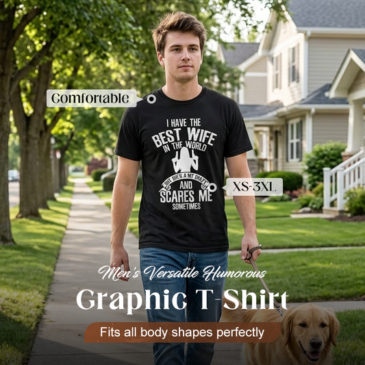 Men's Versatile Humorous Graphic T-Shirt