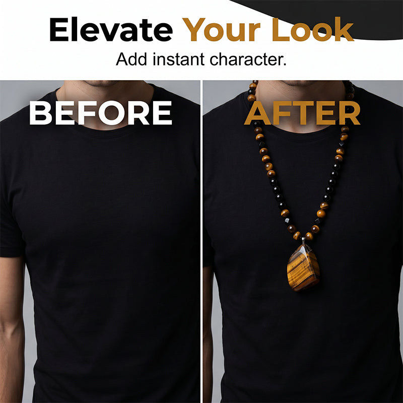 ⏳Time-Limited Special⏰Men's Tiger's Eye Beaded Necklace
