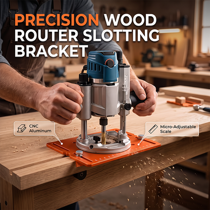 🎉 2026 Sale — Over 8,000 Sold! 🔩 Aluminum Alloy Wood Router Slotting Bracket – Straight Slots Every Time, Even for Beginners! ✨