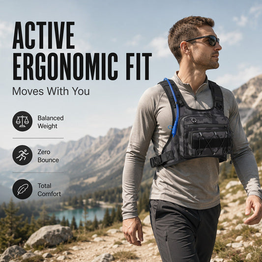 🔥Hot Sale 50% OFF🔥Front & Back Cycling Vest Pack for Men – Hydration Ready, 3L Storage, Breathable Mesh 🏃