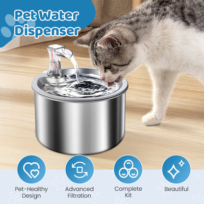 Wireless, plug-free, automatic water sensor pet drinking machine for cats and dogs. Continuous circulating fresh water intelligent drinking machine.
